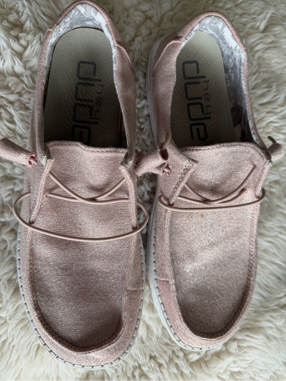 Hey Dude  Slip-On Sneakers in Blush Sparkle